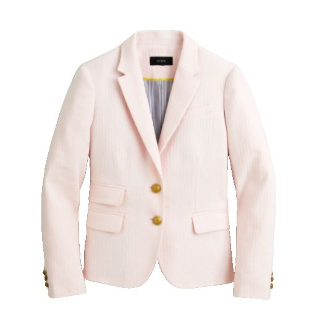 J. Crew Dalton Blazer Jacket Womens Sz 16 Italian Cotton Linen Preppy Academia